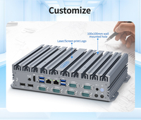 Mini PC Industrial Integrado sin Ventilador, Totalmente de Aluminio, con Tel Celeron J1900 de Cuatro Núcleos, 6 Puertos COM RS232/RS485, 2 LAN, Watchdog para IoT Gateway
