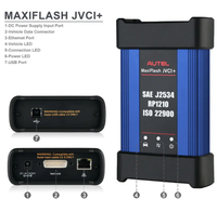 Dispositivo de programación Autel MaxiFlash VCI J2534 que funciona con escáner Autel, software de fabricante de automóviles portátil para reprogramación CAN FD y DoIP