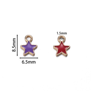 Pendentifs étoiles colorés en alliage de zinc pour accessoires de bijoux DIY, pendentifs unisexes tendance - Product Image 2