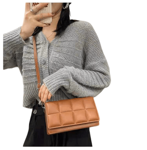 Bolso de compras exquisito a la moda, bolsos de hombro informales Retro para mujer, bolso de mano de cuero PU de Color sólido para mujer, venta al por mayor - Product Image 3