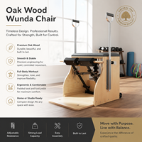 Chaise Wunda en chêne MJD-W18, équipement de studio de Pilates multifonctionnel et durable, emballage en boîte en bois