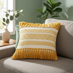 Housse de coussin et taie d'oreiller carrée tissée à la main, style bohème, 45x45 cm, en coton biologique, pour la maison et l'hôtel - Product Image 2