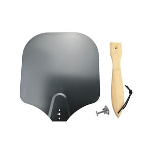 Aluminio Metal Negro <span class=keywords><strong>Pizza</strong></span> Turning Peel <span class=keywords><strong>Pizza</strong></span> <span class=keywords><strong>Pala</strong></span> Rotación <span class=keywords><strong>Pizza</strong></span> Paddle con mango de madera plegable - Product Image 6