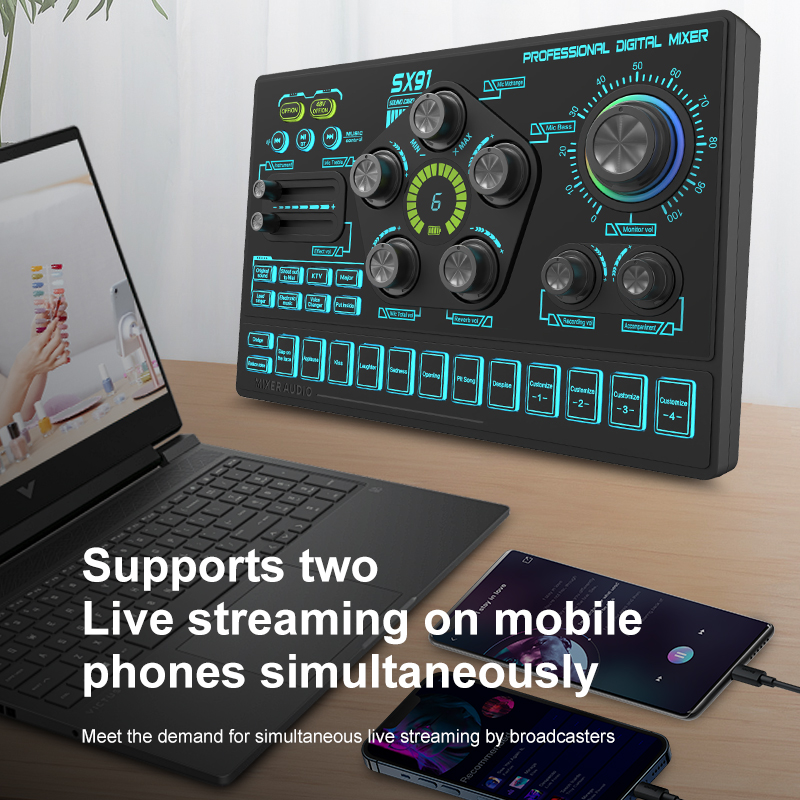 SX91 Sound Card & ZX320 Microphone - Professional Podcast Gear
