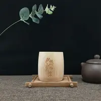 Copo de bambu personalizado em forma de galinha, copo de café de bambu