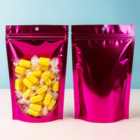 Sachet Doypack Métallique Multicolore avec Fenêtre Transparente et Trou de Suspension, Refermable avec Fermeture Éclair, pour l'Emballage de Snacks Assortis