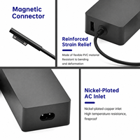 Chargeur pour ordinateur portable 102W compatible avec Microsoft Surface Pro 3 Pro 4 15V 6.33A Adaptateur secteur (connecteur magnétique)