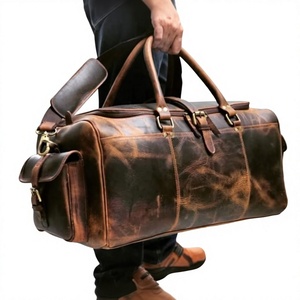 Sac de voyage en cuir véritable pour homme, imperméable, écologique, de luxe, pour le vélo, de haute qualité, grande capacité, en polyester, fabriqué en Inde - Product Image 4