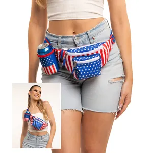 Groothandel Usa Bar Kostuum Amerika Drank Riem Fanny Pack Bier Holster American Classic Kostuum 4th Of July