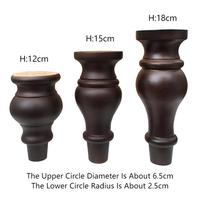 18cm * 7cm Table noire pieds de lit en bois pieds de TV en bois armoires jambes chaise à la main pieds en bois victorien pour meubles canapé Table