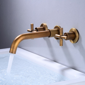 <span class=keywords><strong>Robinet</strong></span> de <span class=keywords><strong>lavabo</strong></span> encastré en cuivre massif à double poignée, classique, <span class=keywords><strong>3</strong></span> <span class=keywords><strong>trous</strong></span>, électroplaqué - Product Image 1