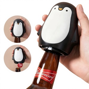 Abridor de Botellas Magnético Automático Penguin, Abridor de Botellas de Cerveza y Bebidas para Fiestas y Bares, Tipo Prensa, Herramientas de Cocina, Decoración del Hogar - Product Image 1