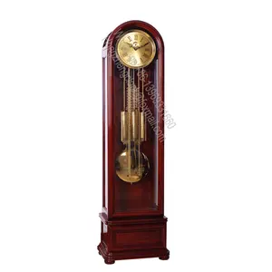 Pendulum Wood Traditional Floor Clock traditional Roman numerals hour markers hands to stand out over a nickel-finished dial and