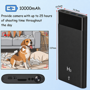 Mini caméra Power Bank 1080P, caméra de sécurité portable, vision nocturne, chargeur rechargeable - Product Image 2