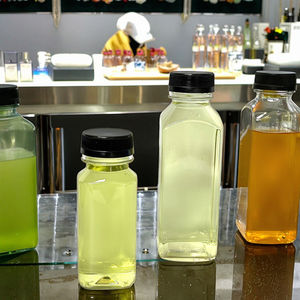 Bouteilles de jus en plastique carrées de qualité alimentaire de 16 oz (500ml) avec bouchon à vis pour boissons et jus de fruits - Product Image 4