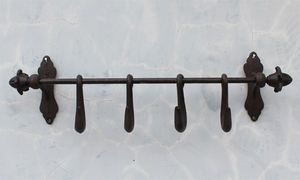 Hierro fundido forjado a mano Herrero Utensilio <span class=keywords><strong>de</strong></span> cocina olla sartén S gancho riel estante soporte 4 ganchos colgador - Product Image 3