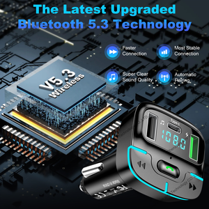 Simr W1 20W Modulateur <span class=keywords><strong>Bluetooth</strong></span> 5.3 mains libres, chargeur de voiture 2.4A, adaptateur double USB Type C, lecteur MP3 de voiture, <span class=keywords><strong>radio</strong></span> FM, émetteur FM - Product Image 4