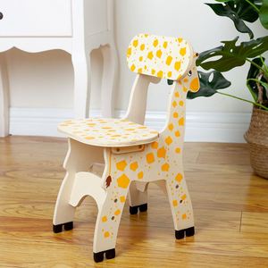 Easy to Assemble Wood <b>Study</b> Cute Giraffe Theme Children Indoor Wooden <b>Chair</b> for Kids - Product Image 1