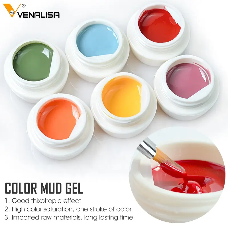 91257 # Private Label Neue Formel 5g 60 Farben Schlamm gel UV-Gel politur Nail Art Painting Farbe Gel Lack Emaille einweichen