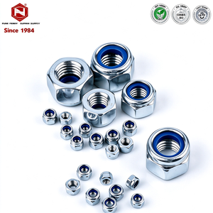 Écrou à insert en nylon en acier au carbone haute résistance DIN985, écrou hexagonal autobloquant galvanisé - Product Image 1