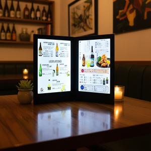 Menú LED Recargable Personalizado de Cuero PU, Soporte de Señal para Menú Iluminado, Libro de Mensajes para Bar, KTV, Restaurante de Alta Gama, <span class=keywords><strong>Hotel</strong></span>, Salón - Product Image 2