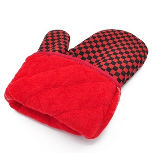 OEM puro algodón silicona horno Mit antideslizante y resistente al calor personalizado impreso guantes de horno - Product Image 4