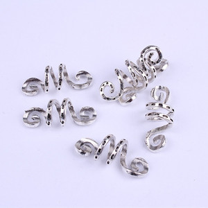 50 Pcs/lot Jepit Rambut Dreadlock Tabung Logam Vintage Warna Emas Perak Spiral Manik-Manik Wig Cincin Rambut Aksesoris Manik-Manik Kepang untuk Rambut Wanita - Product Image 5