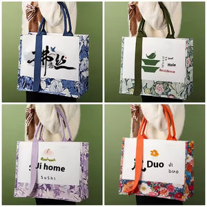 Custom Logo Recyclable Canvas Eco-Friendly Foldable Tote Bag Medium High Sensitivity Corporate Advertising Holiday Gift Modern - Product Image 5