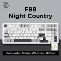 Clavier de jeu mécanique AULA F99 - Rétroéclairage RVB, touches PBT, réduction de bruit à 3 couches, charge rapide Type-C, design ergonomique