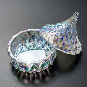 Pot à bonbons en verre transparent à prix promotionnel, boîte cadeau avec couvercles en verre, capacité 80 ml, design moderne, couleur personnalisable, récipient alimentaire. - Product Image 2