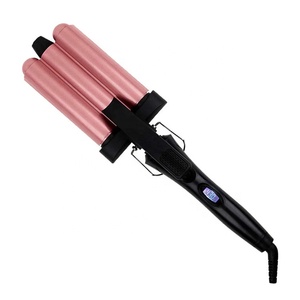 Rizador de Pelo <span class=keywords><strong>Triple</strong></span> Barrel Beach Waver para Uso en Seco y Húmedo, con Diseño Anti-Quemaduras y Seguro, Apto para Principiantes y Uso Diario - Product Image 3