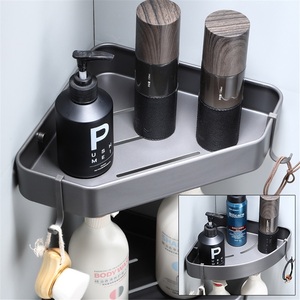 Gun Gray Zinc Alloy Modern Eco-Friendly Standing Corner <b>Shower</b> Caddy for Bathroom Rack Toilet <b>Shower</b> Room <b>Storage</b> - Product Image 1