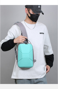 New-Style Men's Waterproof Zipper Street Fashion Travel Phone & Key Organizer Durable PC Hard-Shell Crossbody Chest <b>Bag</b> - Product Image 6