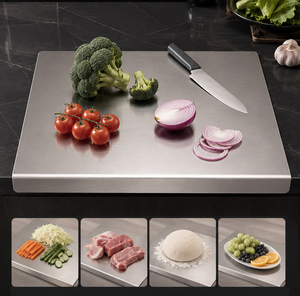 Juego de Tablas de Cortar de Acero Inoxidable 304 316 de Doble Cara, Tabla de Amasar Rodante, Se Vende por Separado para Cocina - Product Image 3