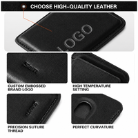 Logo personnalisé de haute qualité porte-cartes magnétiques en cuir de conception Simple pour IPhone 15 14 13 porte-cartes portefeuille