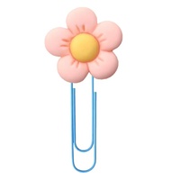 Clips de Papel con Diseño de Flores, Novedosos y Lindos, de Anime y Dibujos Animados, para Oficina, de PVC, Metal y Acero, No Magnéticos, Marca Stargood