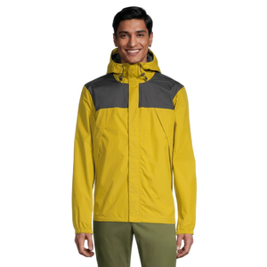 Custom Logo <b>Men's</b> <b>Lightweight</b> Nylon Windbreaker <b>Jacket</b> Waterproof Half Zip Pullover with Hood Winter Fur Decoration - Product Image 1