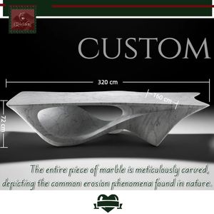 Table basse en marbre blanc <span class=keywords><strong>Bianca</strong></span> Carrara, prix d'usine GOLDKING, veines naturelles uniques pour les villas de luxe et les restaurants - Product Image 3