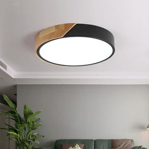 Offre Spéciale plafonniers ultra-minces luminosité chambre Dimmable rond coloré plafonnier en bois - Product Image 4