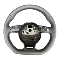 Audi A3 için özelleştirilmiş 8V A4 B8 A5 A6 A7 Q3 Q5 Q7 S8 R8 S3 S5 kırmızı dikiş süet deri düz dipli direksiyon