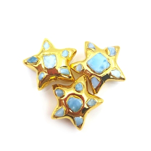 Guangzhou <span class=keywords><strong>bijoux</strong></span> perles en forme d'étoile dorée <span class=keywords><strong>pierre</strong></span> bleue naturelle <span class=keywords><strong>Larimar</strong></span> perle Bracelet accessoire pendentifs <span class=keywords><strong>bijoux</strong></span> en pierres précieuses en gros - Product Image 1
