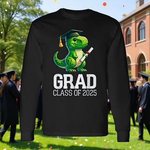 T-shirt à manches longues pour la remise des diplômes, motif dinosaure T-Rex, classe de 2025 - Product Image 3