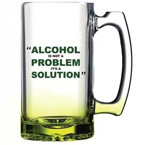 Cheap Beer Steins Glass Tankard 16oz Handle Colored Drinking Glass Beer Mug