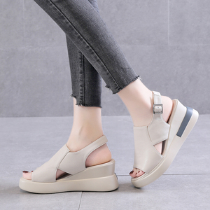 2024 Summer Wedge Platform Sandals Fashion Retro <strong>Romen</strong> Beach Shoes Ladies Casual Peep Toe Soft Comfortable Sandalias De Mujer - Product Image 3