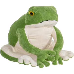 Peluche grenouille géante verte avec autocollants de Noël, jouet réaliste surdimensionné avec aimant - Product Image 1