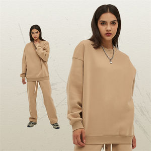 Sudadera de hombro caído de peso pesado unisex jersey de gran tamaño con estampado personalizado OEM poliéster/algodón liso teñido sólido para otoño - Product Image 1