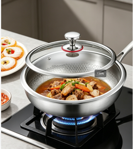 Poêle à frire en titane pur avec couvercle en verre, poêle antiadhésive non revêtue, compatible induction - Product Image 6