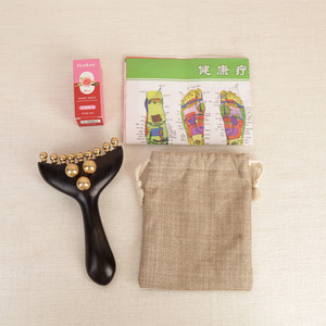 Cepillo de meridianos de madera y latón, herramienta Gua Sha, masajeador de cuerpo completo para pecho y senos, incluye masaje de <span class=keywords><strong>ganglios</strong></span> <span class=keywords><strong>linfáticos</strong></span> axilares para masaje facial - Product Image 3
