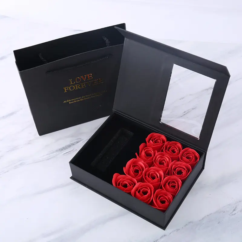 विंडो फ्लिप नेकलेस बॉक्स साबुन फूल उपहार बॉक्स वैलेंटाइन्स दिवस उपहार आभूषण बॉक्स