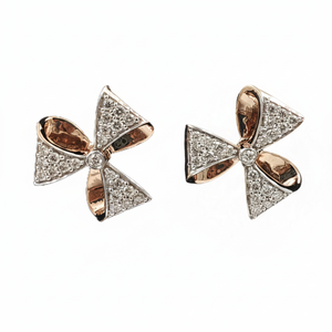 Boucles d'oreilles pour femmes en diamants blancs ronds brillants cultivés en laboratoire, style vintage, certifiées IGI, plaquées rhodium en or 14 carats, 0,43 ct - Product Image 2